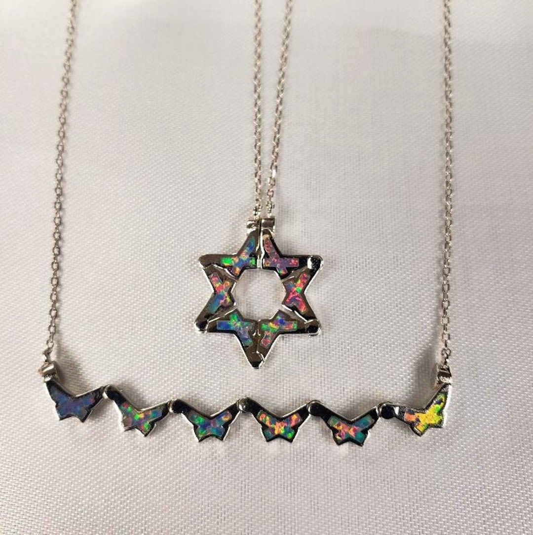 Butterfly jewish star necklace deals