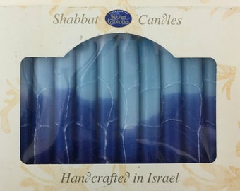 Hand Made Candles in Blues x 2 packages from Israel.