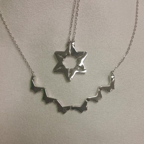 Butterfly Jewish Star of David Necklace in Lavender Fire Opal Etsy