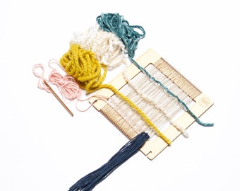 DIY Kit, Weaving Loom Kit, Beginners Lap Loom Craft Supply Kit