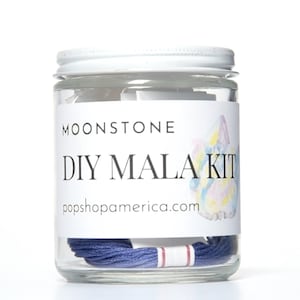 DIY Kit, Moonstone Mala Necklace, Jewelry Supply Kit image 1