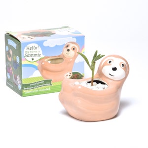 Sloth Ceramic Planter, Animal Planter, Gardening Supplies, Terrarium Kit