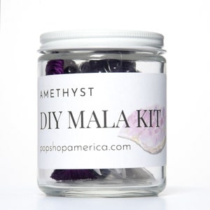 DIY Kit, Amethyst Mala Necklace, Jewelry Making Kit