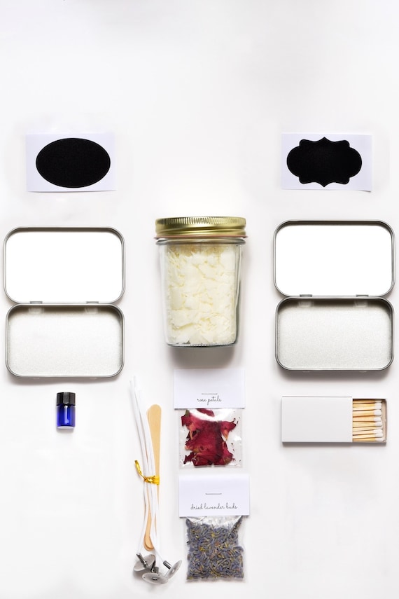 DIY Kit, Candle Making Kit With Wood Wicks & Amber Glass Jars, Adult Craft  Kit 