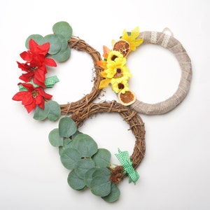 DIY Kit, Winter Wreath Making Kit, Holiday Wreath Craft Kit, Fall & Holiday Decor