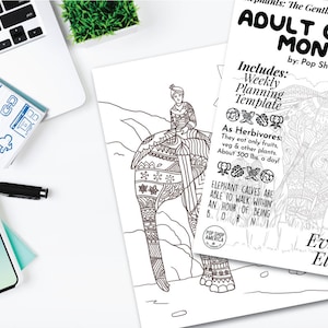 Elephants Adult Coloring Book, Artist Bound Soft Cover Coloring Book - Mailed