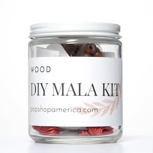DIY Kit, Wood Mala Necklace Jewelry Making Kit