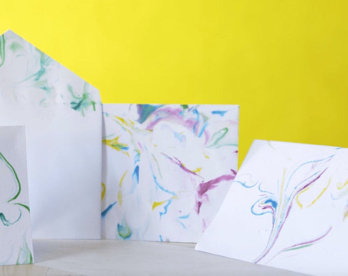 DIY Kit, Marbled Stationery Making Kit, Paper Marbling Craft Kit