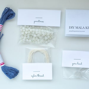 DIY Kit, Moonstone Mala Necklace, Jewelry Supply Kit image 2