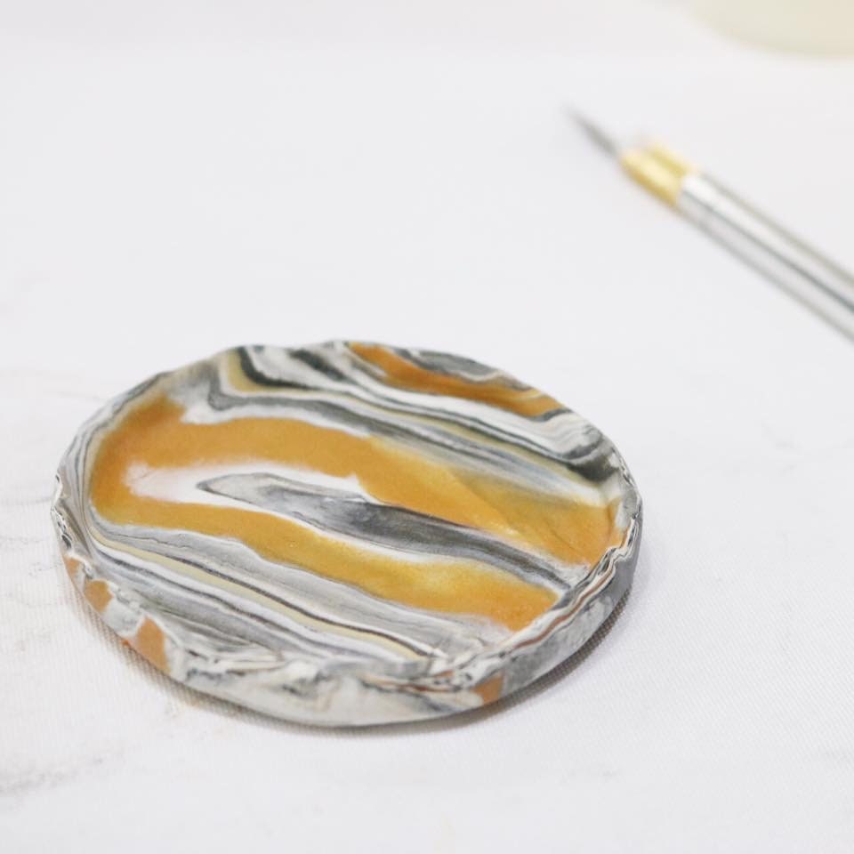DIY Kit, Marbled Clay Trinket Dish, DIY Pottery Kit, Polymer Clay…