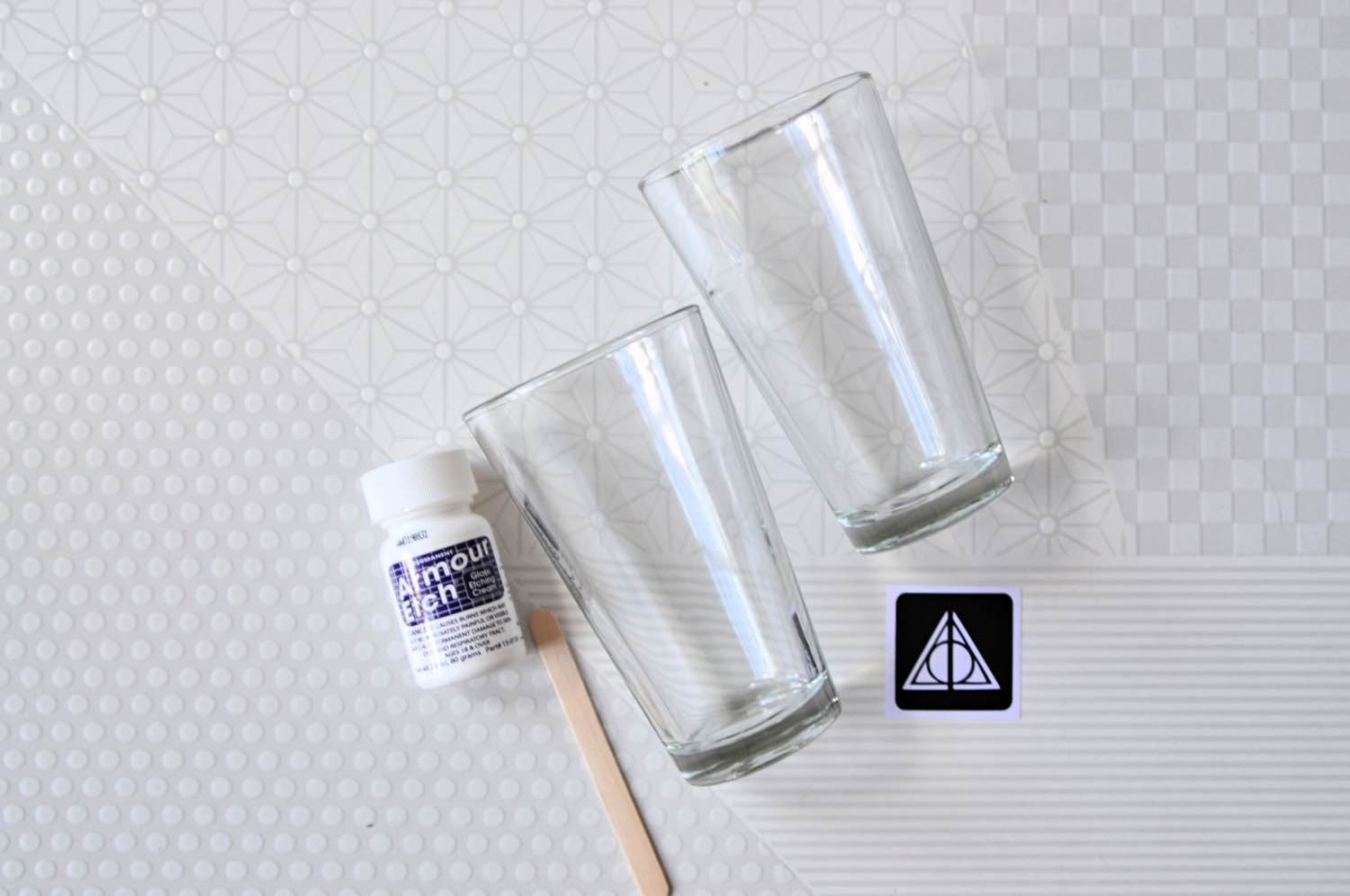 DIY Kit, Glass Etching Pint Glass Craft Supply Kit 