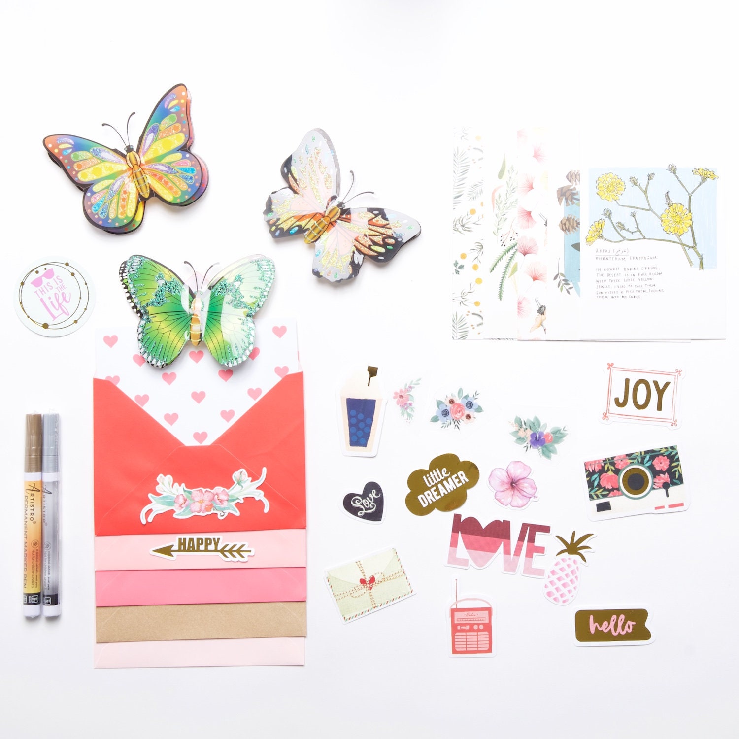 Pink Garden Card Making Kit, Pretty Card Making Papercraft, Kid…