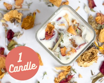 DIY Kit, Candle Making with Dried Flowers (1 Candle Craft Supply Set)
