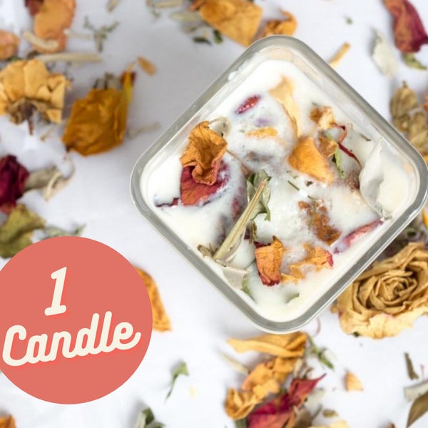 DIY Kit, Candle Making with Dried Flowers (1 Candle Craft Supply Set)