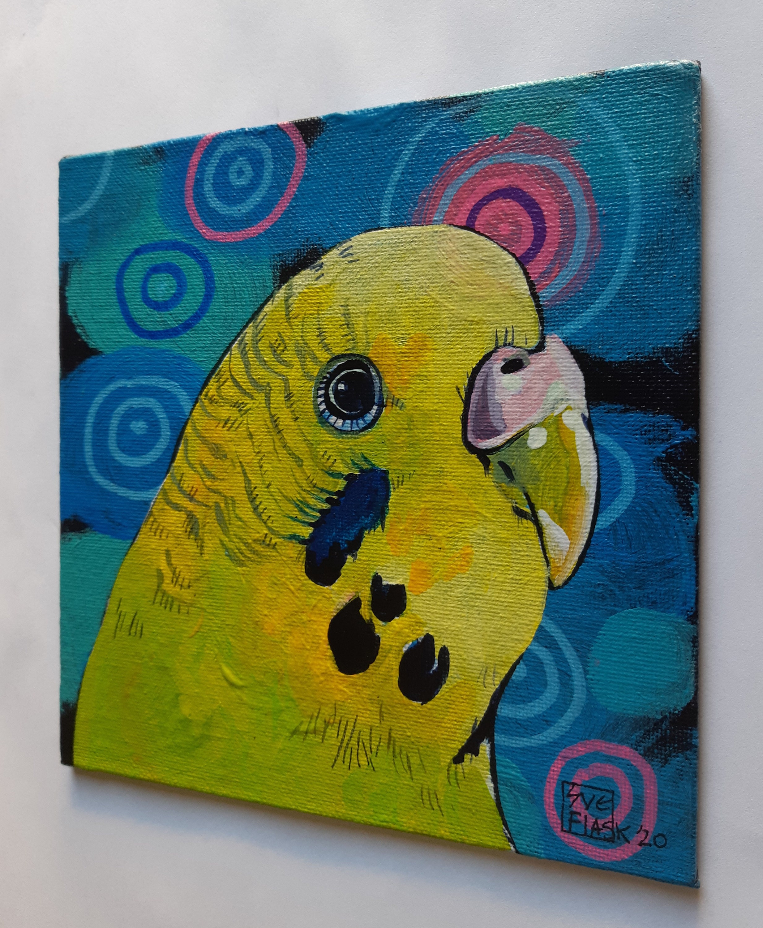 Set of 2 Bird Pets Paintings Acrylics on Canvas Board 15 Cm by Etsy