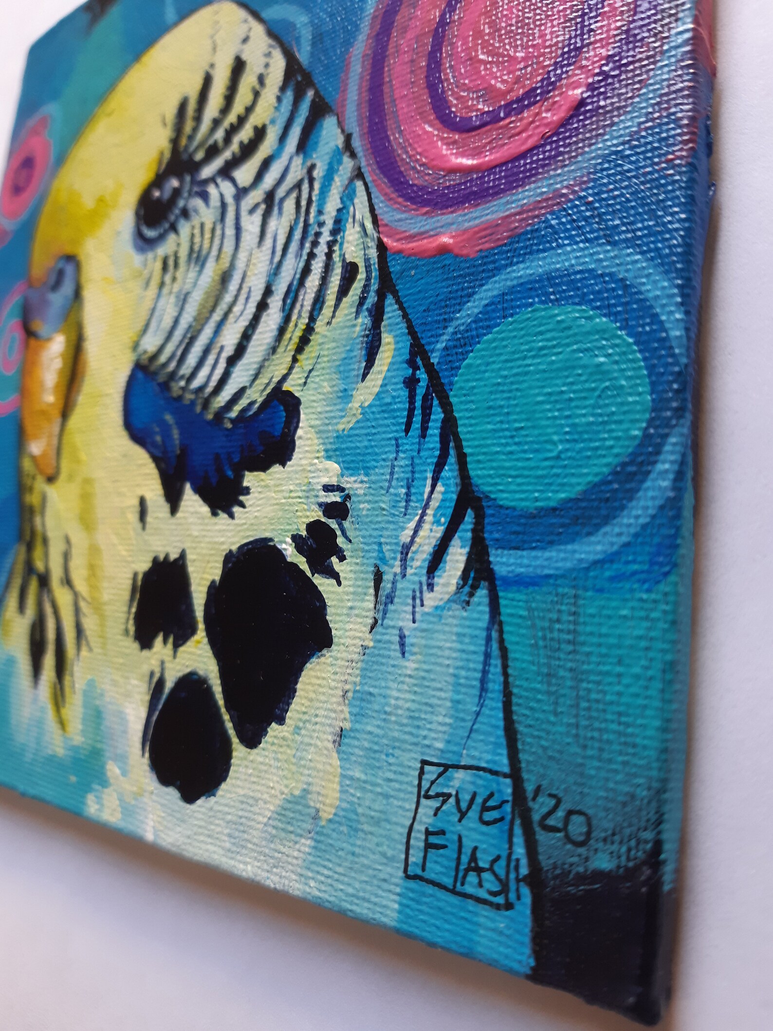 Set of 2 Bird Pets Paintings Acrylics on Canvas Board 15 Cm by Etsy