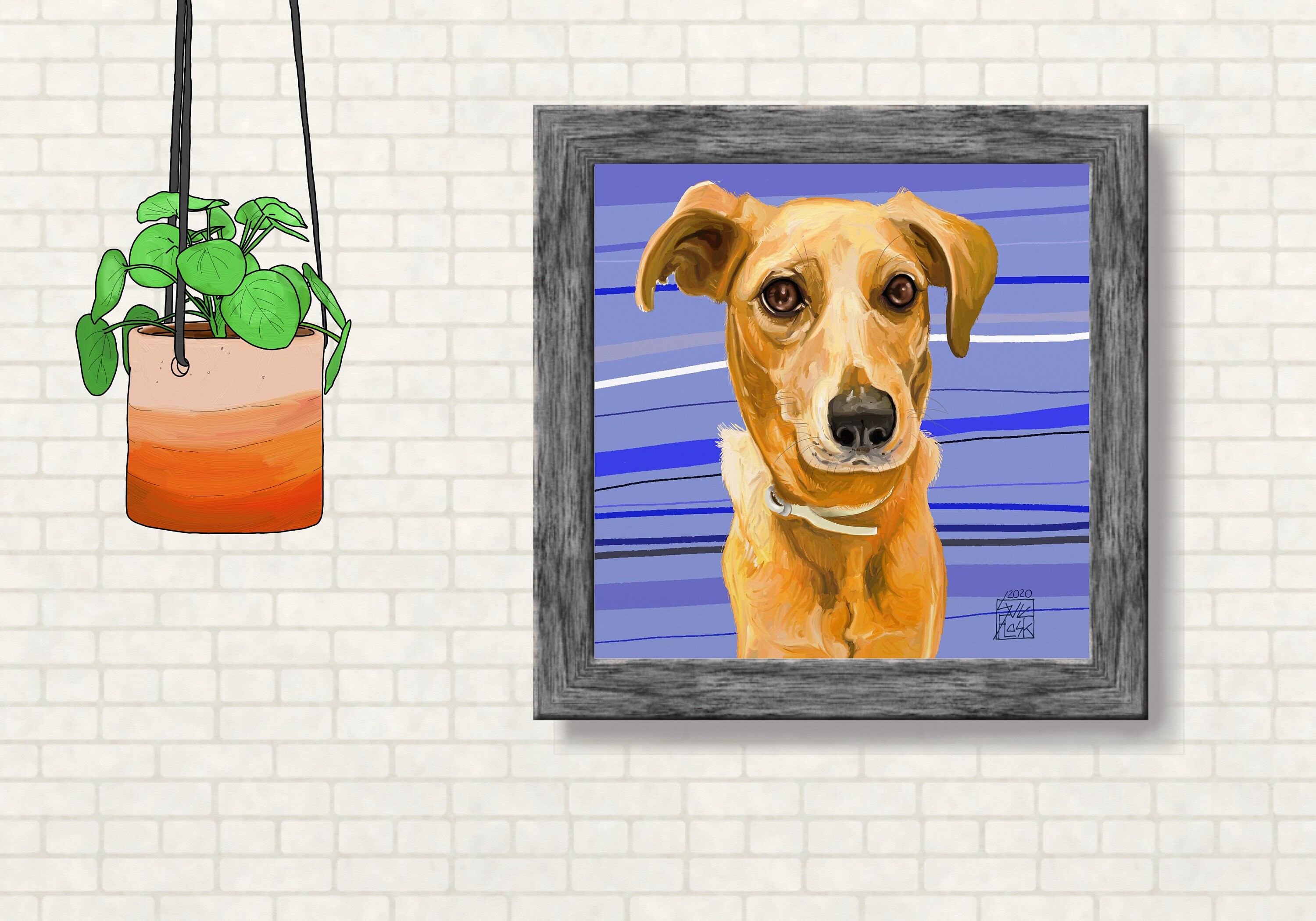 Pet Portrait Printable Art Dog Painting Instant Download Pet - Etsy
