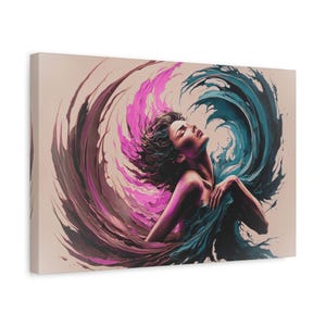 Artistic Canvas Print, Vibrant Wall Decor, Abstract Home Art, Feminine Wall Art, Modern Living Room Decor