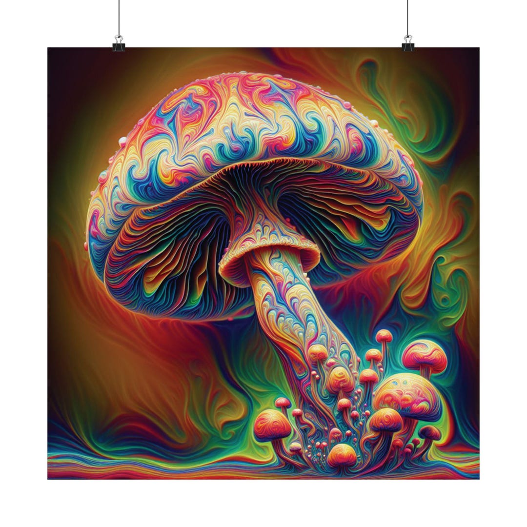 Psychedelic Art Wall Art Poster, Colorful Home Decor, Boho Living Room ...