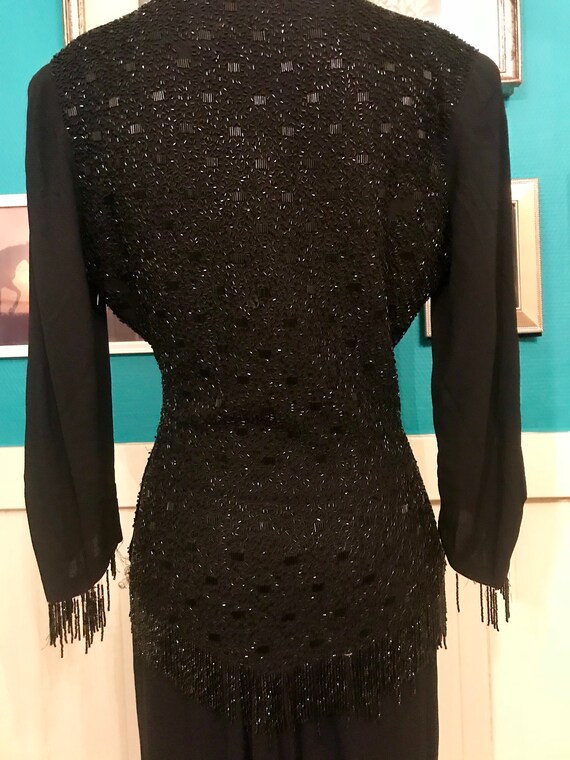 1930s Black Bias Cut Gown - image 6