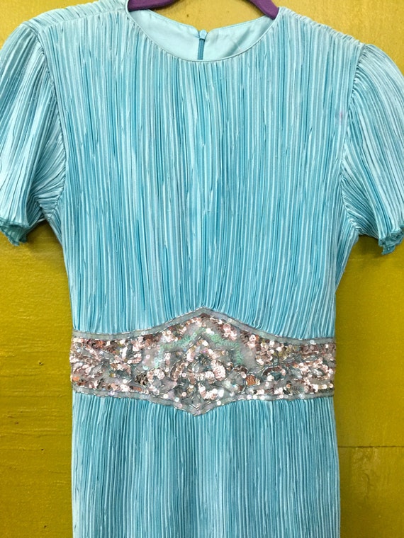 1960s Blue Cocktail Dress - image 2