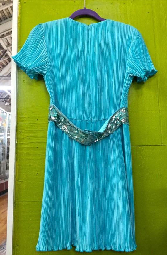 1960s Blue Cocktail Dress - image 4