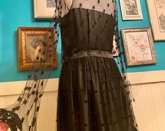 1920s STUNNING Black Flapper Gown