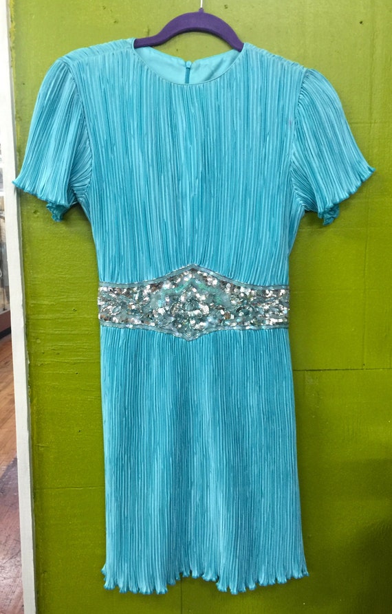 1960s Blue Cocktail Dress - image 1