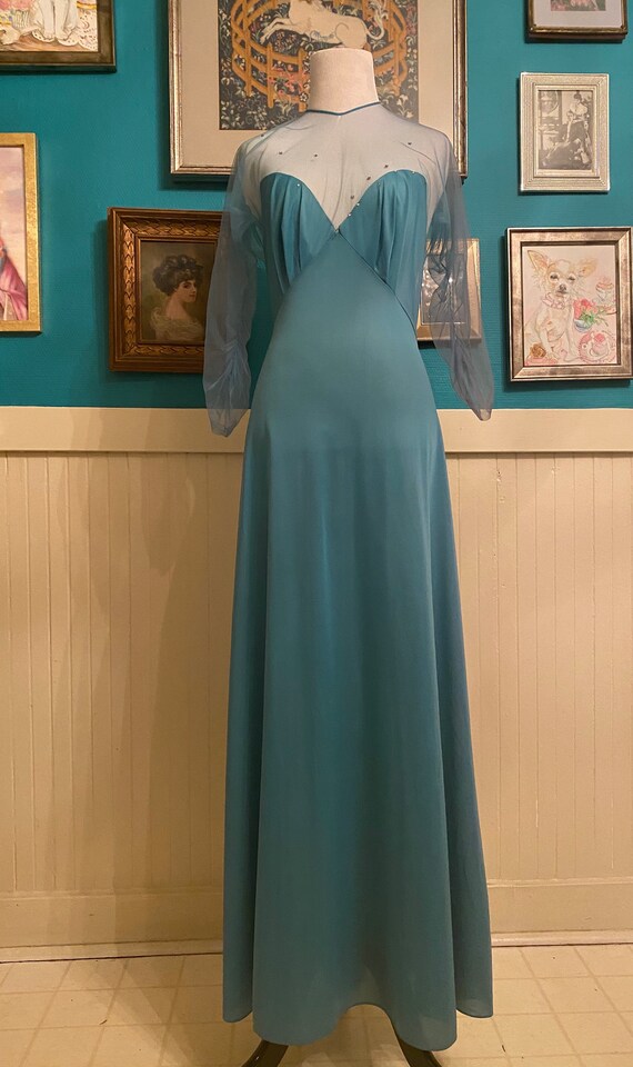 1970s Nylon Maxi Lounge Wear, Nightgown