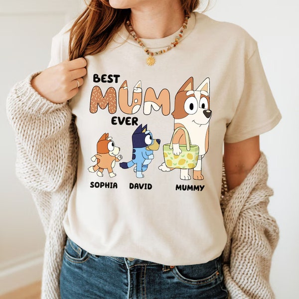 Best Mum Ever Shirt, Blue Dog Cool Moms Club Shirt, Blue Dog Matching Shirt, Blue Dad Shirt, Blue Mom Shirt, Custom Blue Birthday Shirt