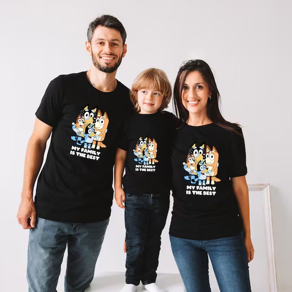 Bluey Family Fun: My Family Is the Best Matching T-shirt Set,Bluey Family Shirt