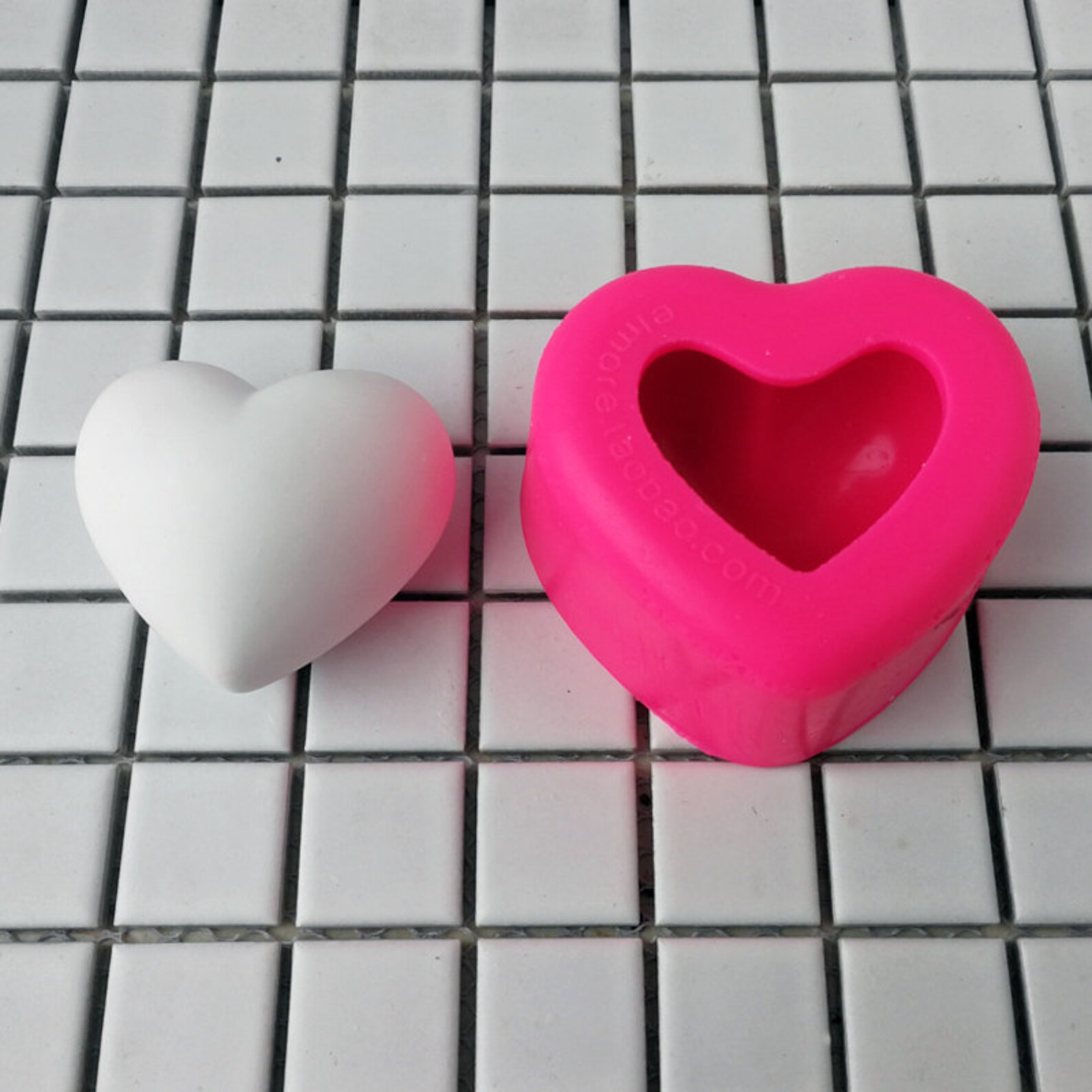 Heart Shaped Candle Fondant Silicone Mold Home Decor Etsy