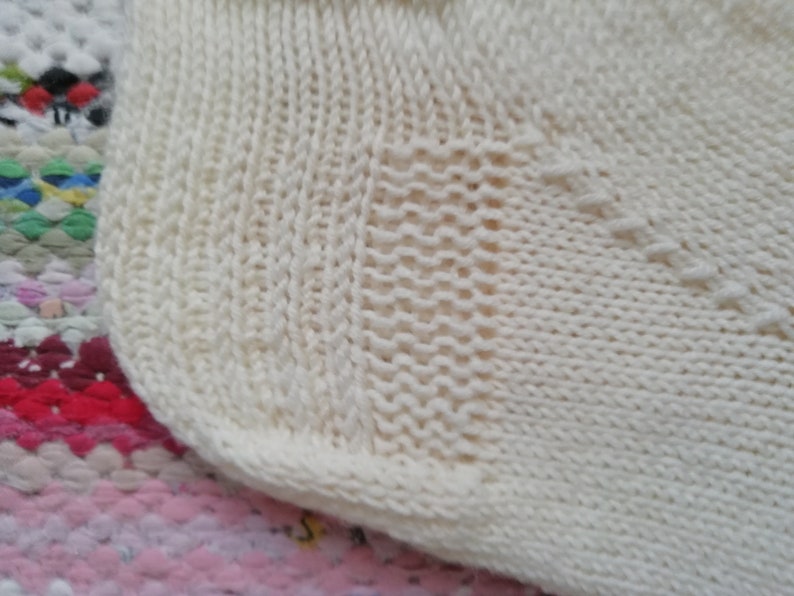 EU 39-40 UK 7 Handknitted white 100/% merinowoollen socks bedsocks housesocks size US 9