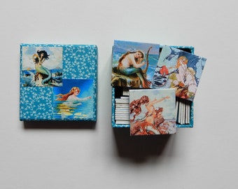 memory game  bathing mermaid beach vintage matching game