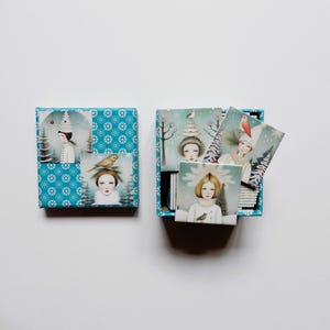 Handmade Memoryspiel Frauen Vögel Schnee Winter Memospiel Legespiel Kartenspiel