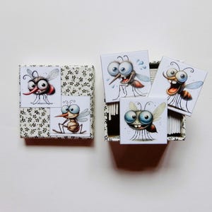 Handmade Memory-Spiel Memospiel Legespiel lustige Mosquitos Insekten Fliegen