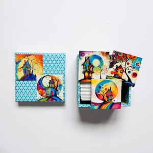 Handmade Memoryspie Funky Häuser Legespiel Gesellschaftsspiel Memo Legespiel