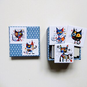 Gioco di memoria surreale astratto gatti clipart arte piastrelle gioco da tavolo memo