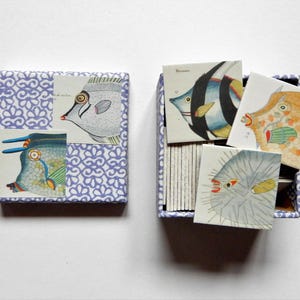 Handmade Memoryspiel Fische Zeichnungen Fallours Legespiel Gesellschaftsspiel Memo
