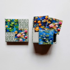 Handmade Memory-Spiel Seerosen Blumen Pflanzen Legespiel Gesellschaftsspiel Memo
