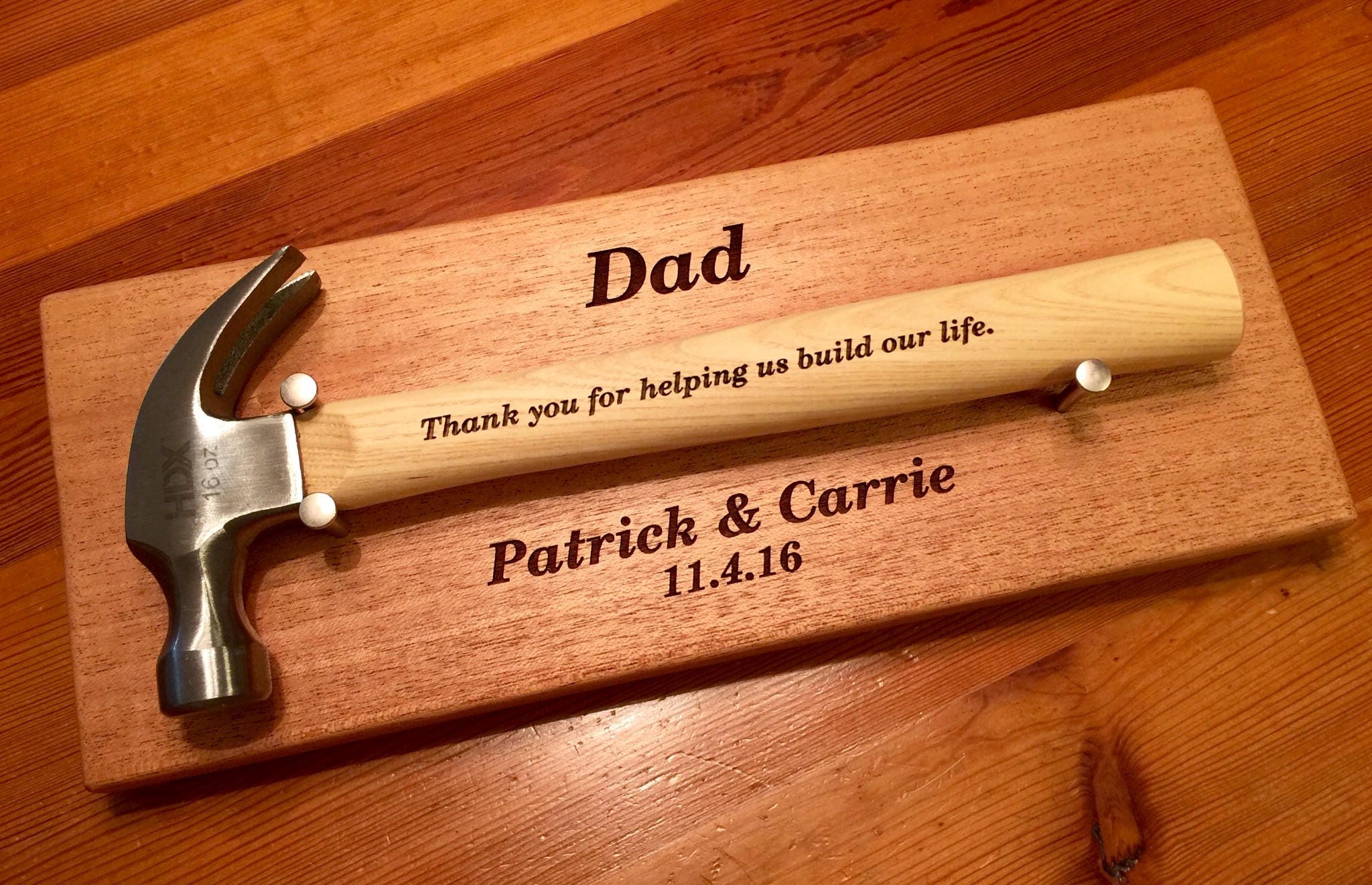 Wedding HAMMER DISPLAY PLAQUE And 16 ounce Hammer Engraved Etsy
