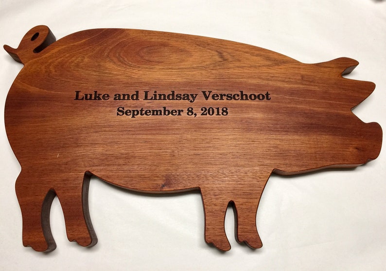PIG Shaped  12 x 20 Engraved Wedding Book Alternative for your Country Wedding