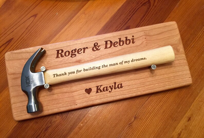Parents Wedding Gift HAMMER DISPLAY Wall Plaque and 16 Ounce Etsy