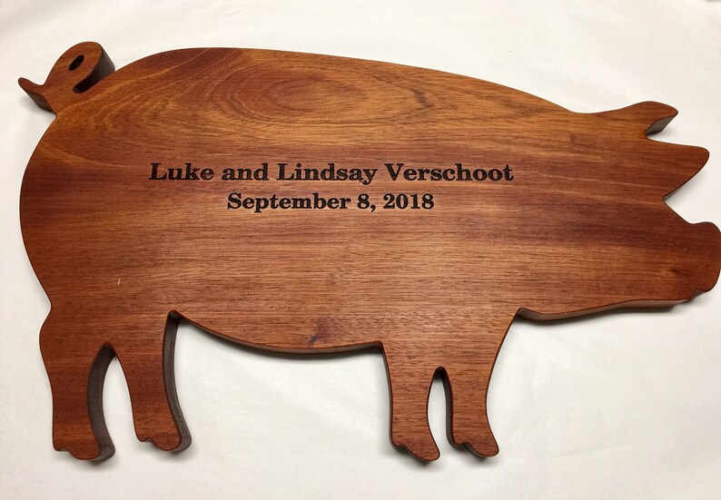 PIG Shaped 12 x 20 Engraved Wedding Book Alternative for your Country Wedding