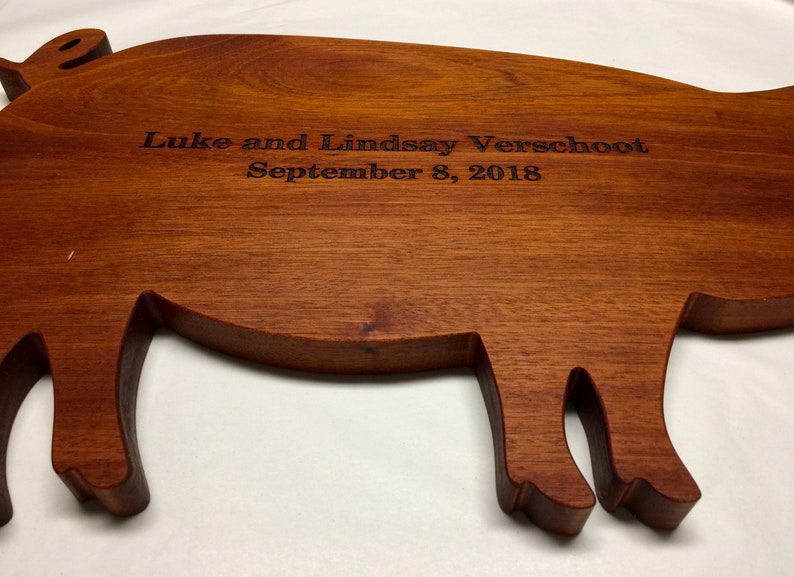 PIG Shaped 12 x 20 Engraved Wedding Book Alternative for your Country Wedding