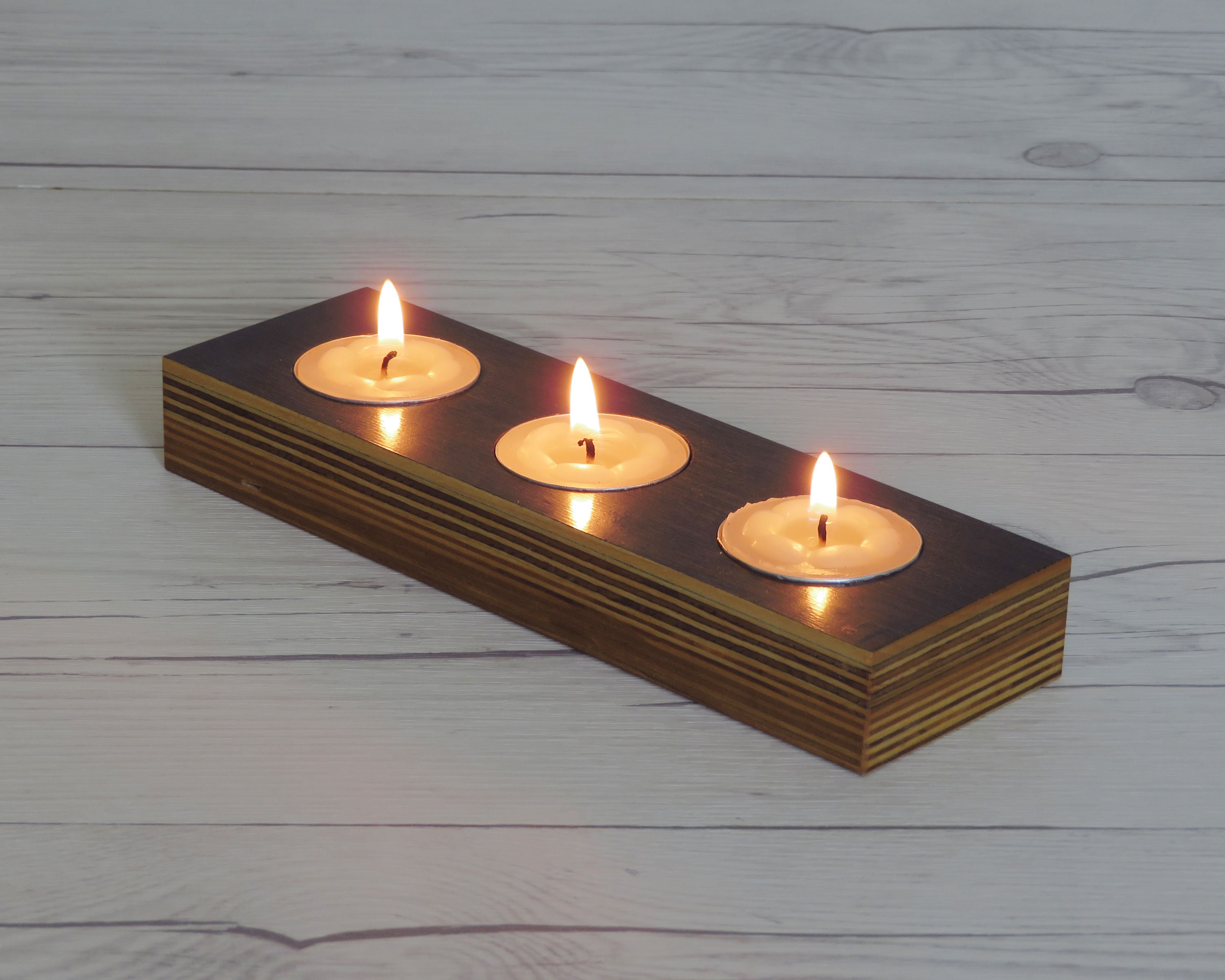 Wooden Candle Holder. Tea Light Candle Holder. Home Decor