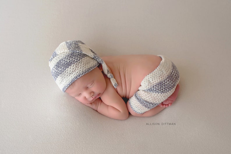 newborn baby shower gift stretch knit baby clothing baby photo prop baby elf hat baby boy photography prop HANDMADE NEWBORN SHORT set