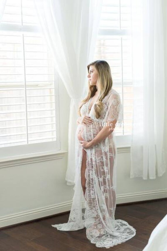 off white lace maternity dress