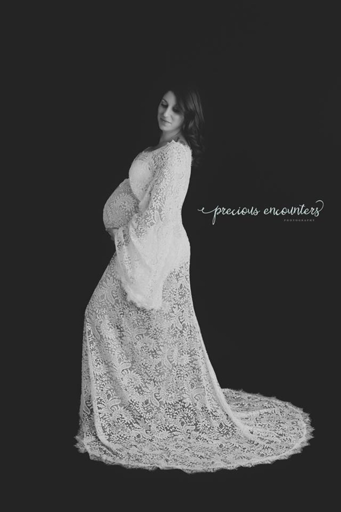 LACE MATERNITY DRESS off White Lace Split One Size Plus Etsy