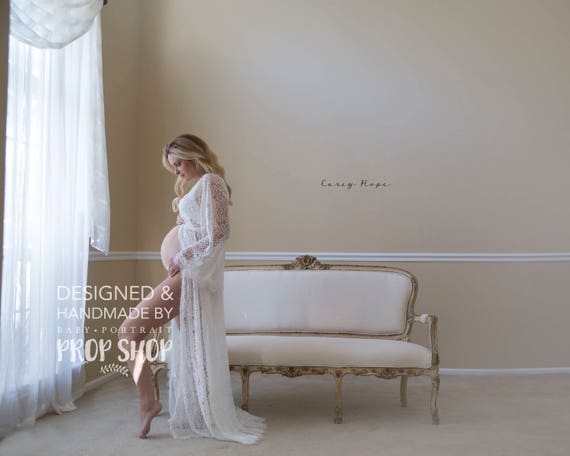 off white lace maternity dress